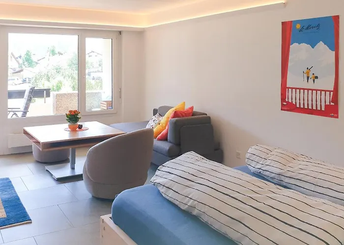 Apartman Modernes Alpenstudio Mit Bergblick, Pool Und Sauna St. Moritz